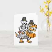 Carte Squelette de Thanksgiving sur Trex Dino Fall Boys  (Fleur jaune)