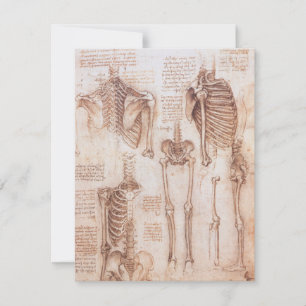 Carte Squelette des os de l'anatomie humaine de Léonard