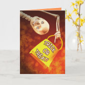 Carte Squelette d'Halloween (Fleur jaune)