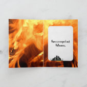 Carte Squelette d'Halloween en feu (Intérieur)