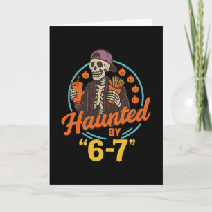 Carte Squelette d'Halloween ensorcelé Numéro Six Sept