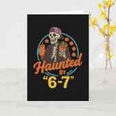 Carte Squelette d'Halloween ensorcelé Numéro Six Sept (Fleur jaune)