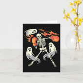 Carte Squelette drôle de boxe amateurs de spooky Hallowe (Fleur jaune)