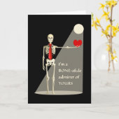 Carte Squelette drôle de la Saint-Valentin, admirateur a (Fleur jaune)