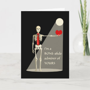Carte Squelette drôle de la Saint-Valentin, admirateur a