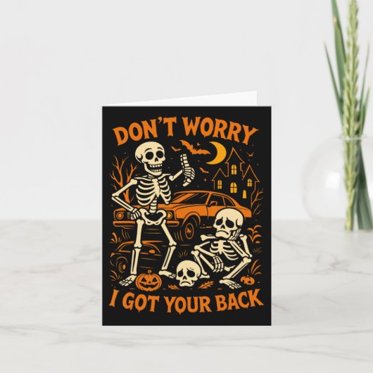 Carte Squelette drôle d'Halloween (Devant)