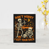 Carte Squelette drôle d'Halloween (Fleur jaune)