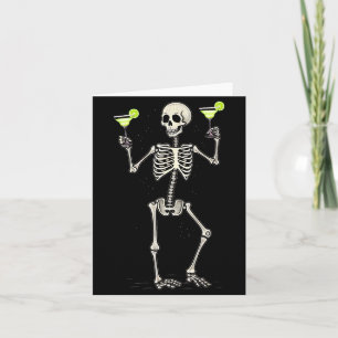 Carte Squelette drôle d'Halloween buvant une queue de Ma
