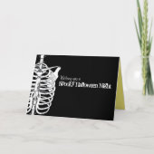 Carte Squelette effrayant Halloween Noir et Blanc (Devant)