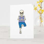 Carte Squelette en étirement de yoga (Fleur jaune)