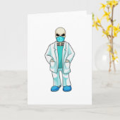 Carte Squelette en médecin avec masque facial (Fleur jaune)