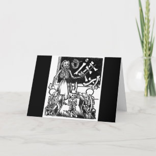 Carte Squelette Enseignant et Étudiants "Jour des Morts"