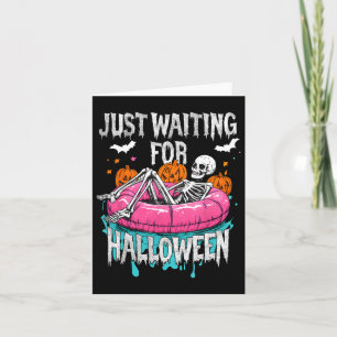 Carte Squelette Été éffrayant En Attente D'Halloween
