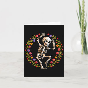 Carte Squelette Floral Drôle Goth Costume D'Halloween Po