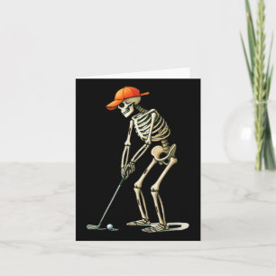 Carte Squelette Golf Halloween Golfeur Joueur de Golf Dr