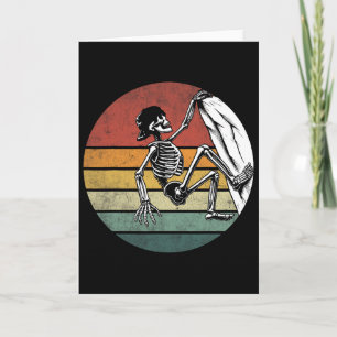 Carte Squelette grimpeur d'Halloween squelette vintage R