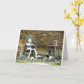 Carte Squelette Halloween Anniversaire (Fleur jaune)