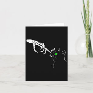 Carte Squelette Halloween drôle sur le nez d'un chat