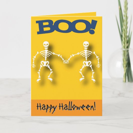 Carte Squelette Halloween modifiable (Devant)