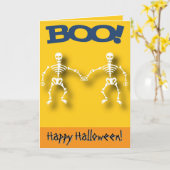 Carte Squelette Halloween modifiable (Fleur jaune)