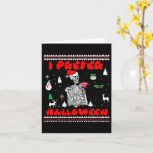 Carte Squelette Je Préfère Halloween laide pull de Noël (Fleur jaune)
