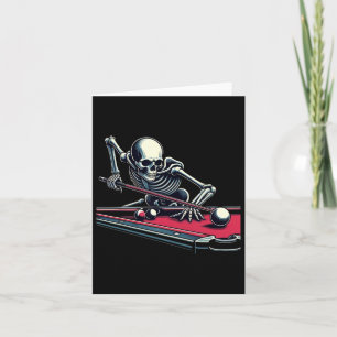 Carte Squelette jouant au billard Halloween Billard Pool