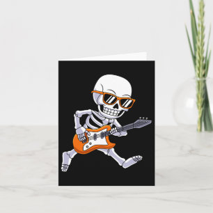Carte Squelette jouant de la guitare garçons enfants Roc