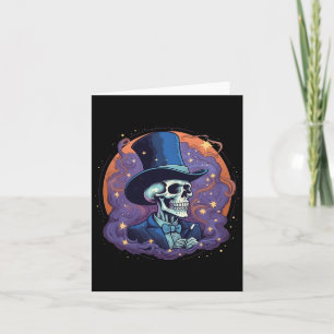 Carte Squelette Magicien Haut Chapeau Stars Fumer Hauteu