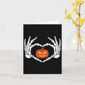 Carte Squelette Mains Coeur Signer Retro Costume Hallowe (Fleur jaune)