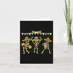 Carte Squelette Mexicaine Cinco De Mayo Drôle Sombrero B