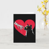 Carte Squelette Mignon Chat Saint-Valentin Coeur Chats A (Fleur jaune)