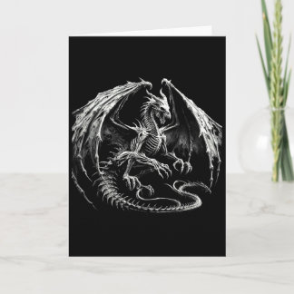 Carte Squelette Mythique Dragon Soufflant Du Feu Fantast