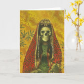 Carte Squelette sorcière (Fleur jaune)