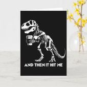 Carte Squelette T-rex Dinosaure Halloween Hommes Femmes  (Fleur jaune)