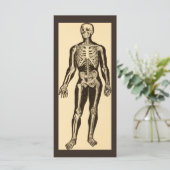 Carte squelette vintage illustration âge blanc plat (Debout devant)