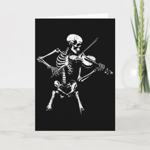 Carte Squelette Vintage Jouant Du Violon Halloween Rock