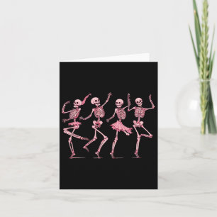 Carte Squelettes dansants roses Danse Jour des morts Hal