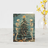 Carte Squelettes décorant les arbres (Fleur jaune)