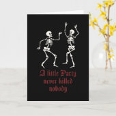 Carte Squelettes d'Halloween contemporains (Fleur jaune)