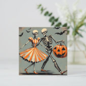 Carte Squelettes d'Halloween et citrouilles Jack O'Lante (Debout devant)