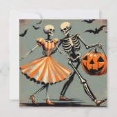 Carte Squelettes d'Halloween et citrouilles Jack O'Lante (Devant)