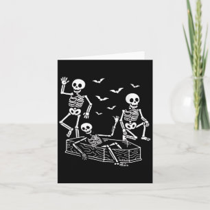 Carte Squelettes drôles de danse dessin animé Halloween