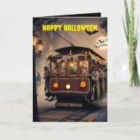 squelettes sur le téléphérique vintage happy hallo