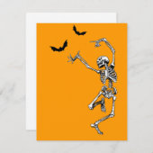 Carte squelettique d'invitation de danse (Devant / Derrière)