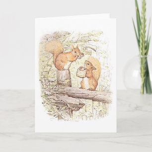 Carte Squerrels Collecting Nuts Greetings Card