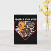 Carte Squirrel Baseball Catcher Protégez vos nuts Garçon (Fleur jaune)