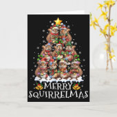 Carte Squirrel Christmas Tree Lights Merry Squirrelmas S (Fleur jaune)