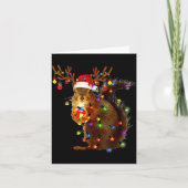 Carte Squirrel Christmas Tree Lights Reindeer Santa Hat (Devant)