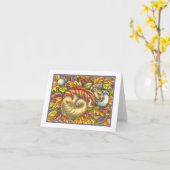 CARTE SQUIRREL DORMIR SOUS LES FEUILLES DE L'AUTOMNE, SA (Fleur jaune)