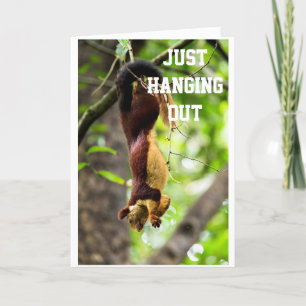 CARTE SQUIRREL SE DÉPLACE POUR DIRE HEUREUX "ANNIVERSAIR